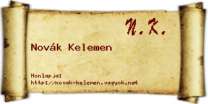 Novák Kelemen névjegykártya